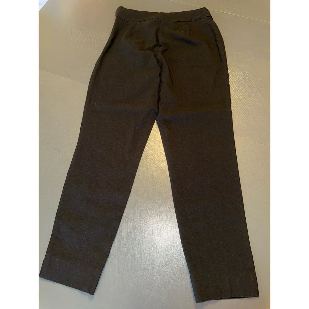 Women's Time and Tru High Rise Taper Crop Slacks Black Size 12 Business Work - Picture 4 of 7
